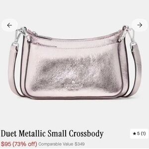 Duet Metallic Small Crossbody Bag - Silver